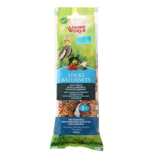 Living World Vegetable Flavor Cockatiel Treat Sticks - Healthy Bird Snacks for Parrots & Small Birds - Perfect for Training, Rewards & Cage Enrichment