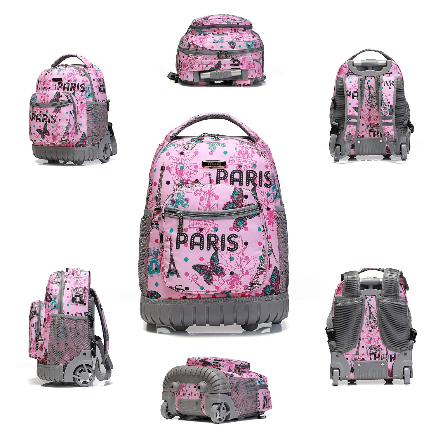 Tilami 16 Inch Rolling Backpack for School, College & Travel - Lightweight Carry-On Backpack with Wheels for Boys & Girls - Perfect for Airplane, Commuting & Campus Use