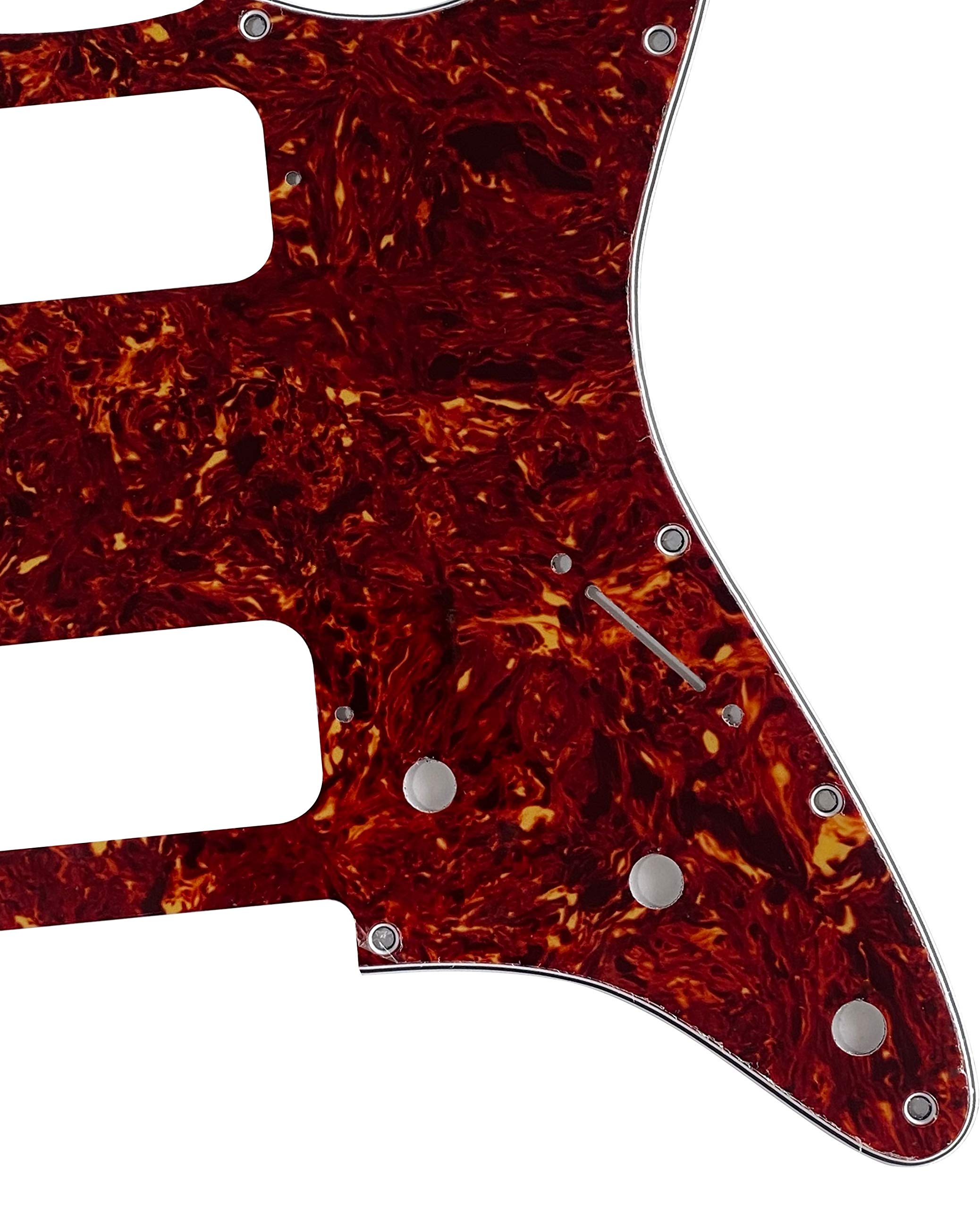 Electric Guitar Pickguard for Fender Double Fat HH Strat Humbucker Style - 4 Ply Red Tortoise Shell | Replacement Pickguard for Fender Stratocaster | Perfect for Musicians & Guitar Upgrades