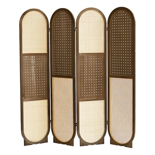 4 Panel Rattan-dark Brown