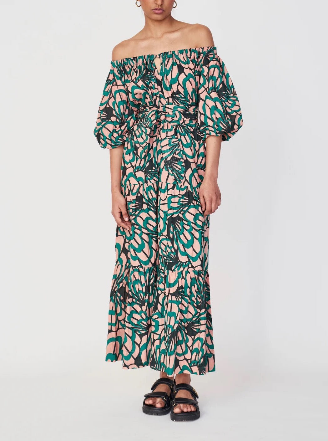 Mirth Capri Dress in Paradise Shell - Floral Summer Maxi Dress for Women, Beach Vacation & Boho Style Outfits