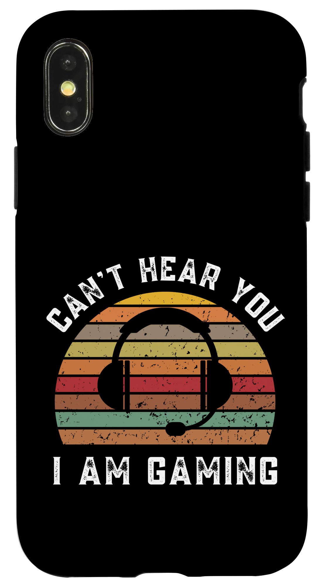 Vintage Funny Gaming Headset Case for iPhone X/XS - Perfect for Gamers & Video Calls - Ideal for Online Gaming, Streaming & Hands-Free Calls
