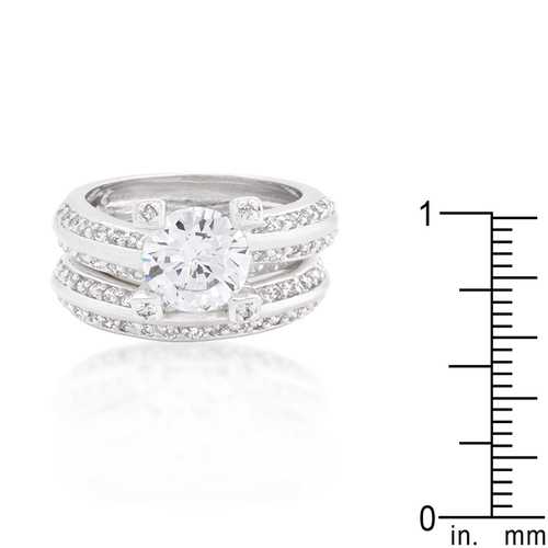 1.5 Carat Round Cut Cubic Zirconia Pave Engagement Ring Set - Sparkling Wedding Band for Women, Perfect for Proposals, Anniversaries & Special Occasions