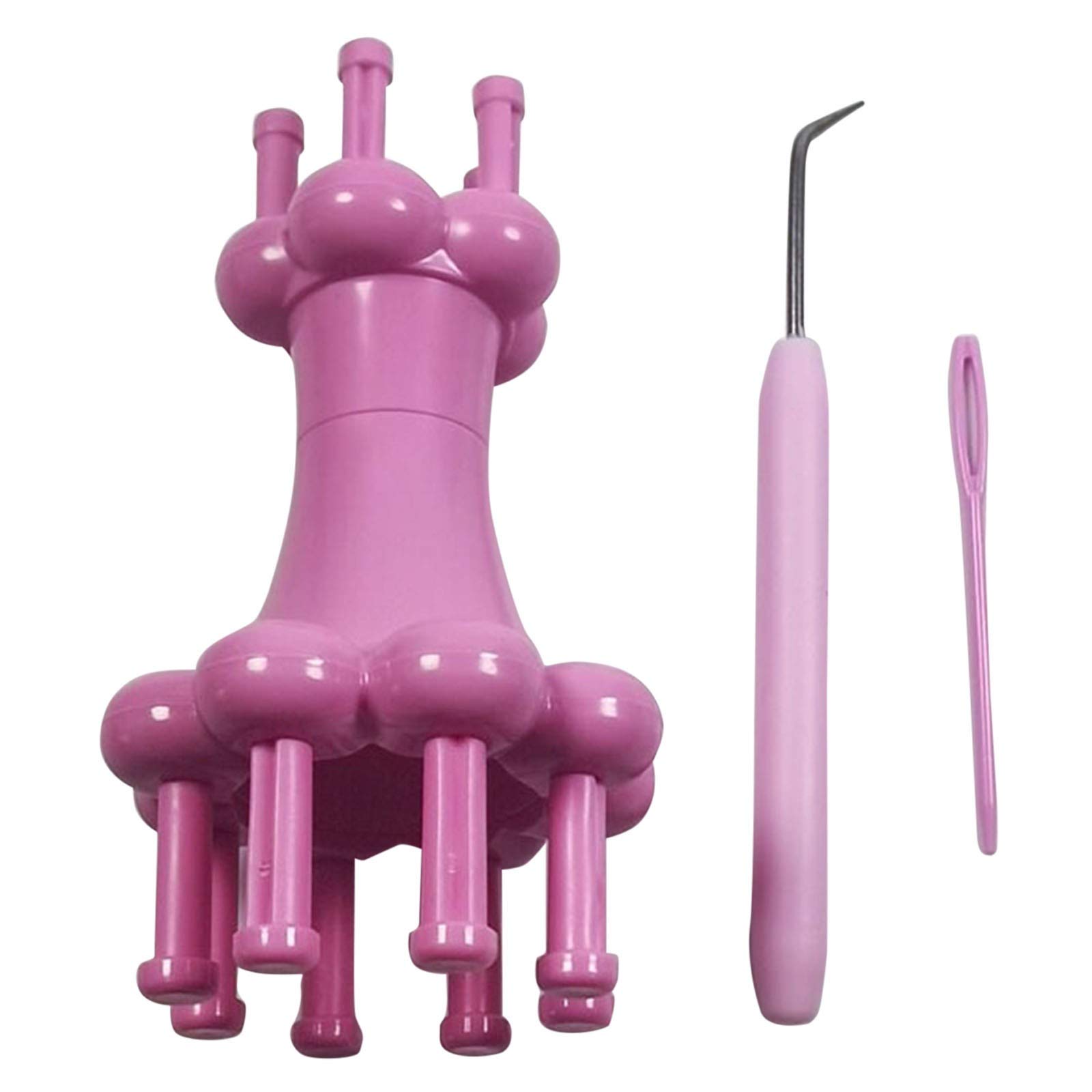 BDYJY Knitting Set - Double-Head Spool Knitting Tool for DIY Crafts, Knitting Supplies with Weaver Knit Tool (Pink, One Size) - Perfect for Handmade Scarves, Hats & Home Decor Projects