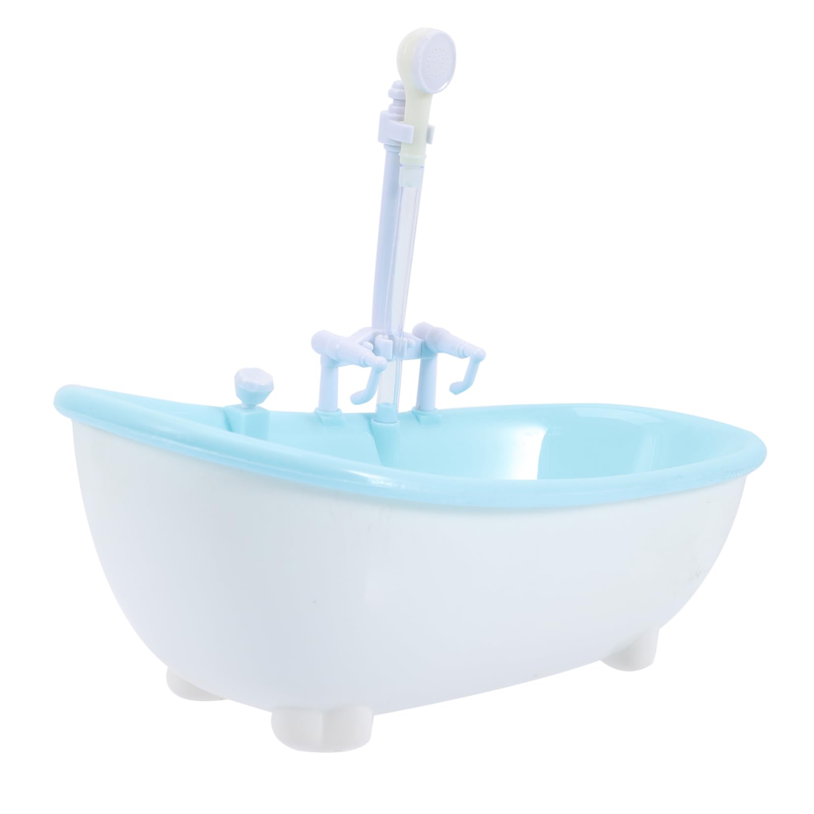 VICASKY 3-Piece Mini Bathtub Toy Set - Sky Blue Plastic Doll Bath Tub Accessories for Kids Bath Time Play & Dollhouse Furniture Decor