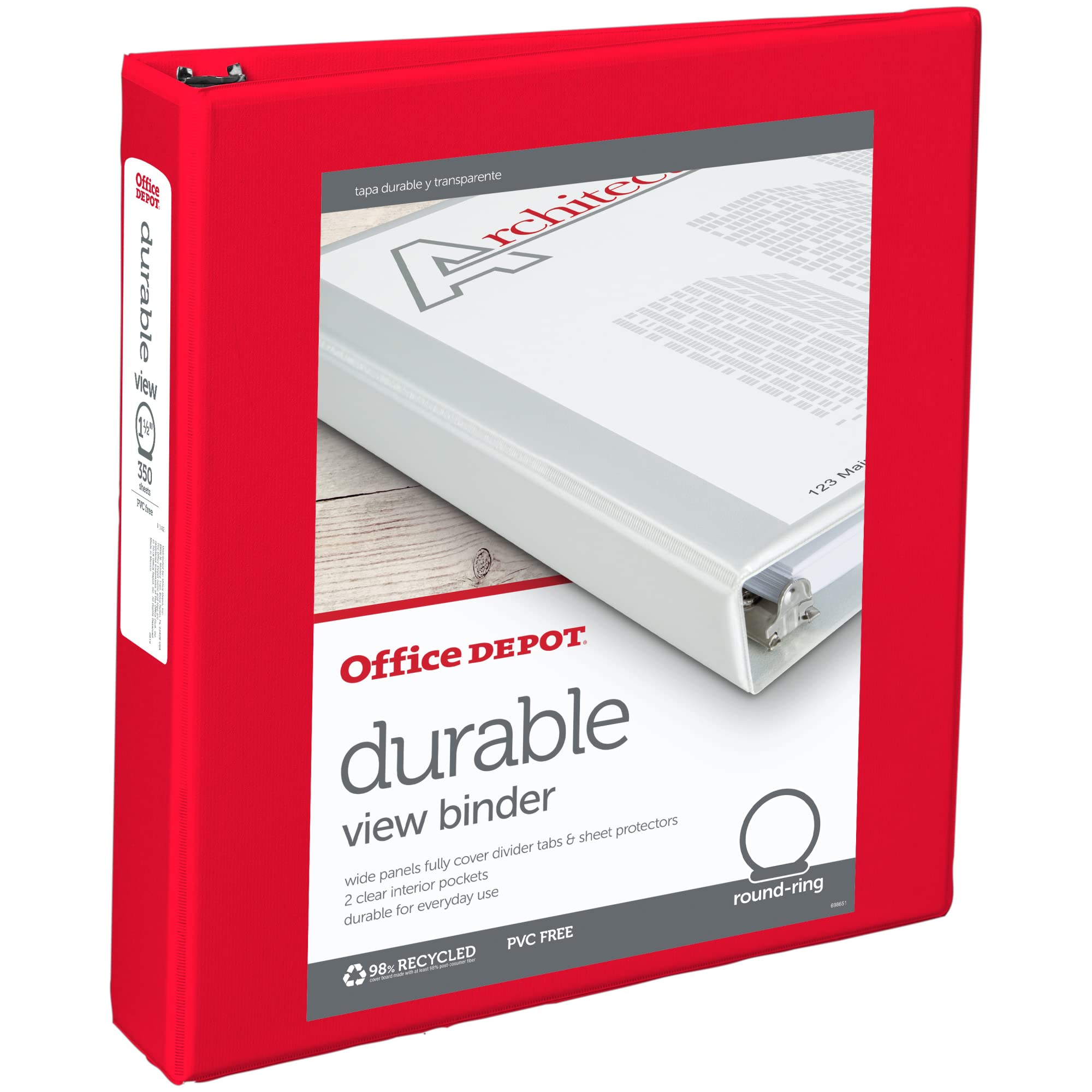 Avery Durable EZ-Turn 1.5 Inch Ring Binder - Heavy Duty 3-Ring Folder for School, Office & Home Organization