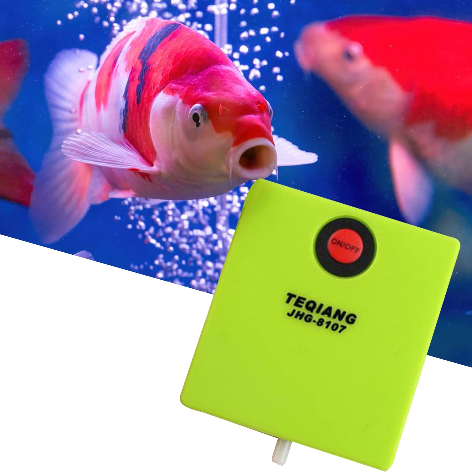 Portable Fish Tank Air Pump - Mini Oxygen Aerator for Aquariums, Increases Water Circulation & Oxygenation - Ideal for Home Fish Tanks, Aquaponics & Hydroponics Systems