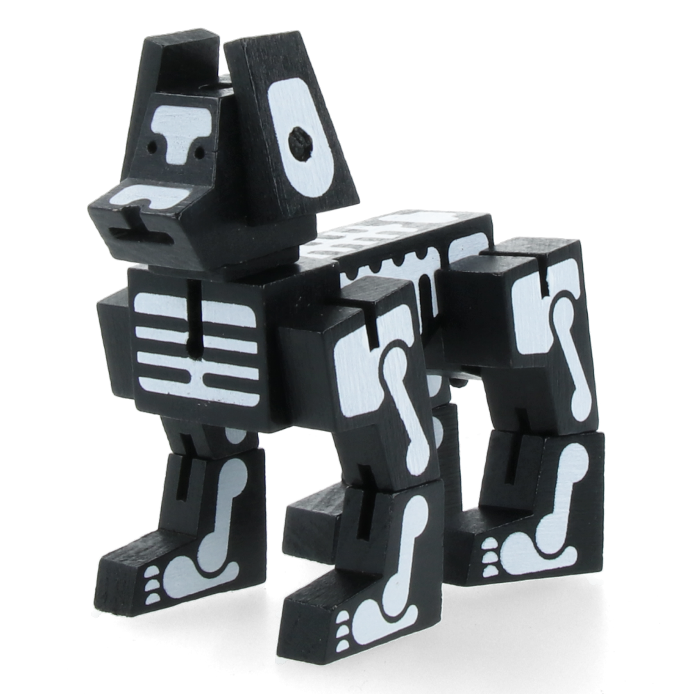 Cubebot Milo Micro Skeleton Black & White - Mini Articulated Robot Toy for Kids & Adults, Perfect for Desk Decor, Stress Relief & Creative Play