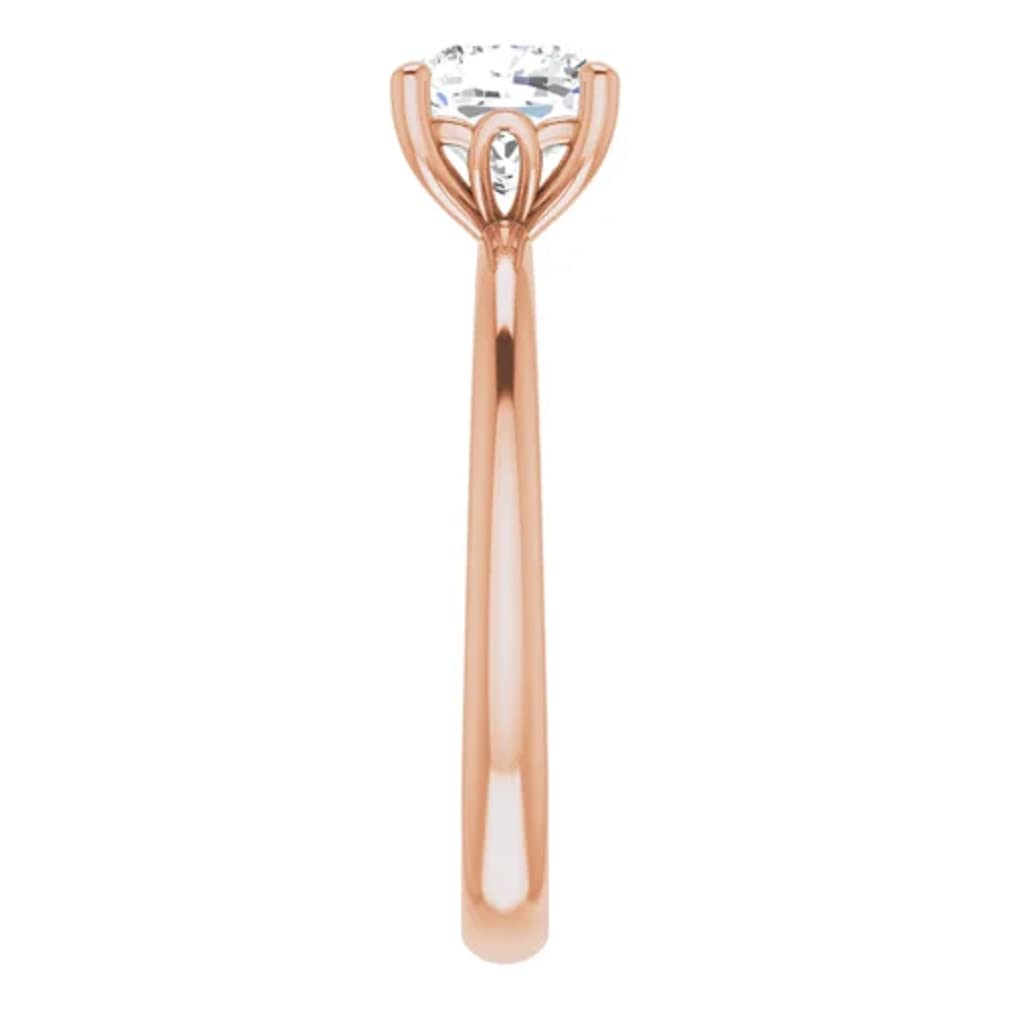 10K Solid Rose Gold Handmade Engagement Ring - 1.0 CT Cushion Cut Moissanite Diamond Solitaire Wedding Band for Women | Perfect for Proposals, Anniversaries & Bridal Jewelry Gifts