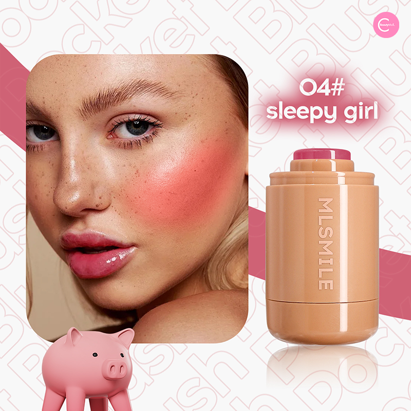 MLSMILE Pocket Blush Stick - Creamy Cheek Makeup for Natural Flush, Portable & Long Lasting - Perfect for Travel, Daily Use & On-the-Go Touch Ups