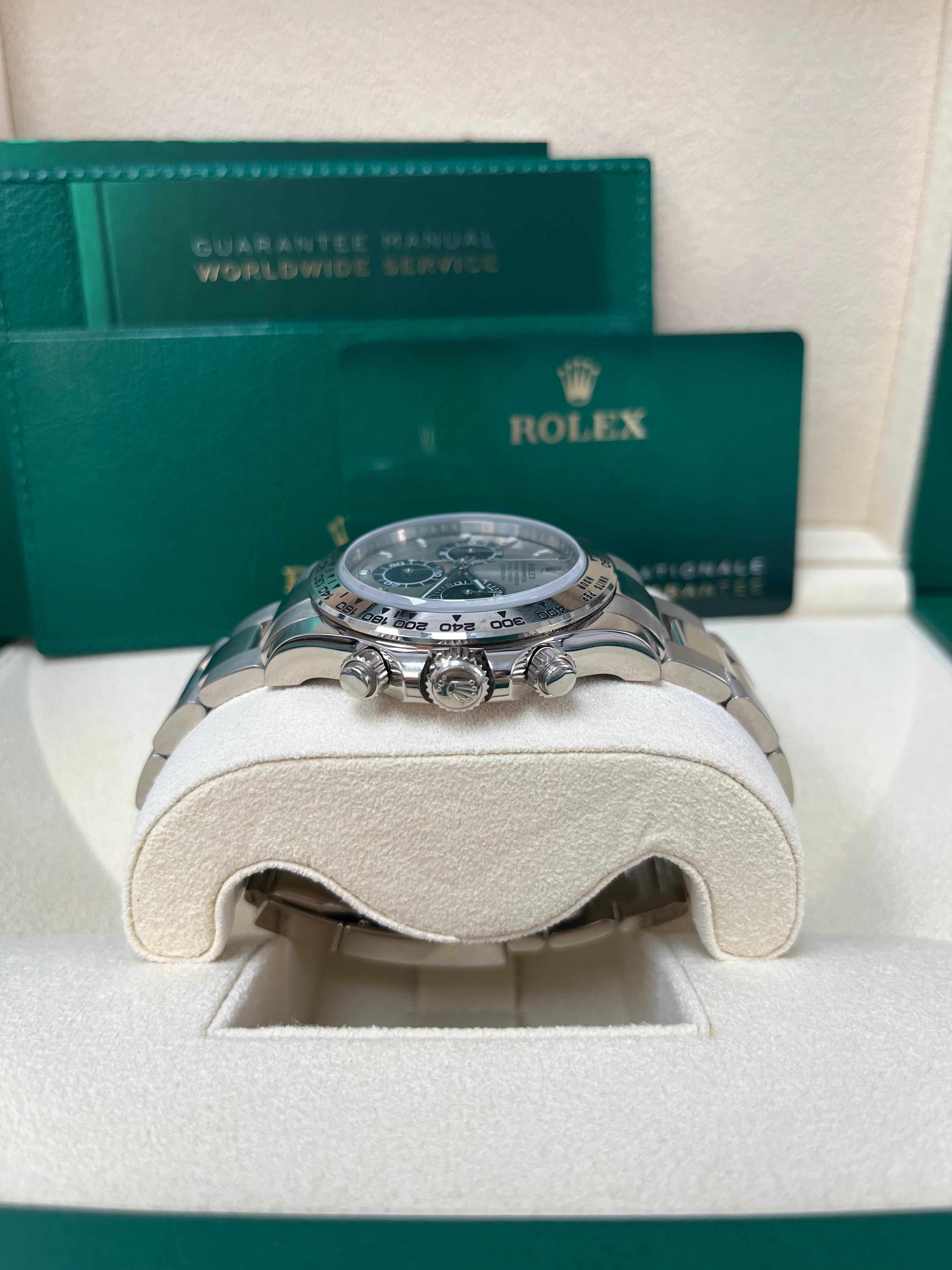 Rolex Daytona 116509 40mm White Gold Cosmograph Watch - Stainless Steel & Black Index Dial - Luxury Men's Chronograph Timepiece for Business, Sports & Special Occasions