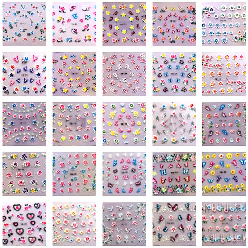 50pcs HD Nail Art Stickers - Waterproof Nail Decals for Women | Perfect for DIY Manicures, Nail Salons & Party Nail Designs