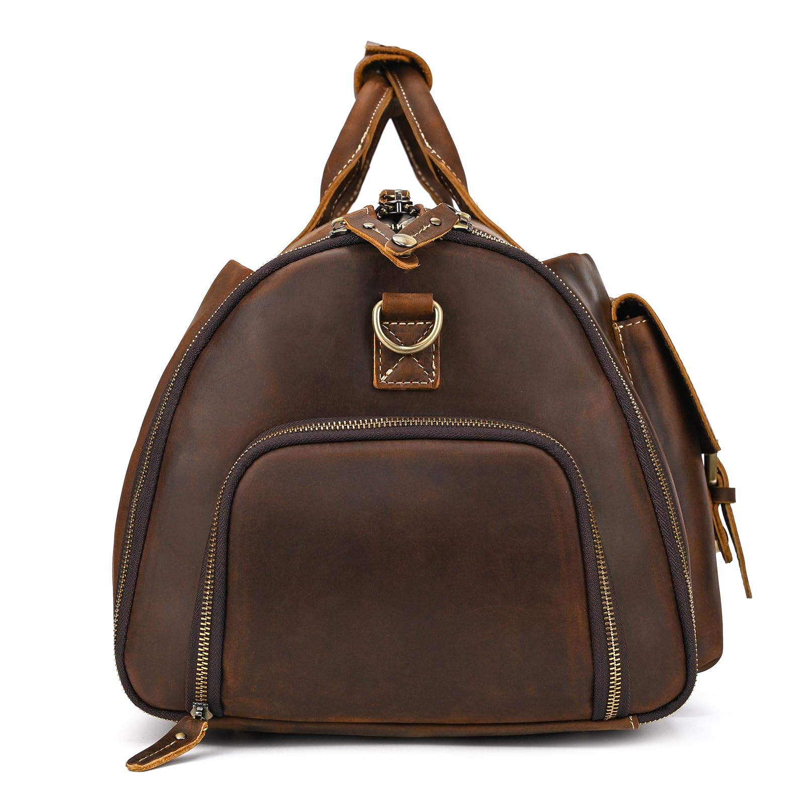 Premium Men's Leather Garment Bag - Convertible Carry-On Duffel & Weekender Travel Bag (2-in-1 Hanging Suitcase) - Coffee Brown 2203 - Perfect for Business Trips, Weddings & Formal Travel
