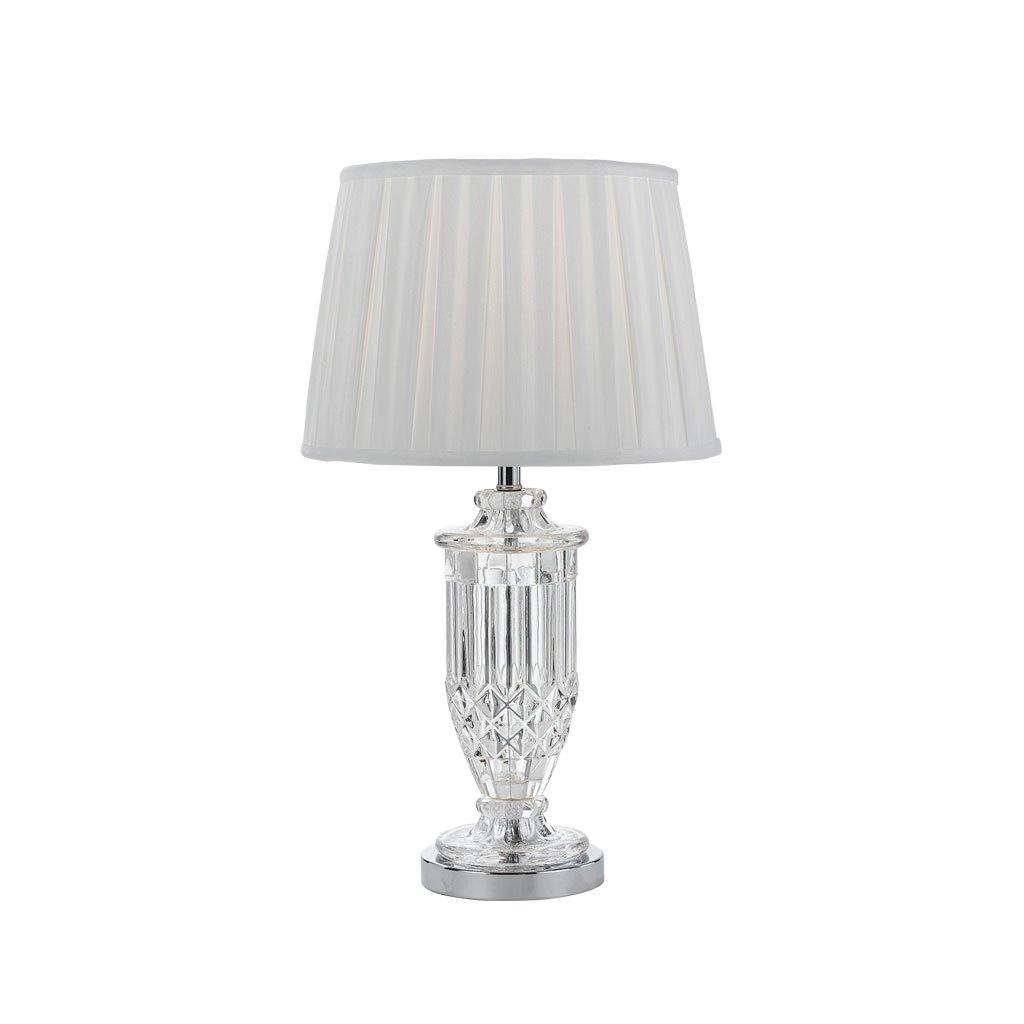 Modern Chrome and White Table Lamp - Elegant Home & Office Lighting for Bedroom, Living Room, or Study Desk - Energy Efficient LED Light Fixture