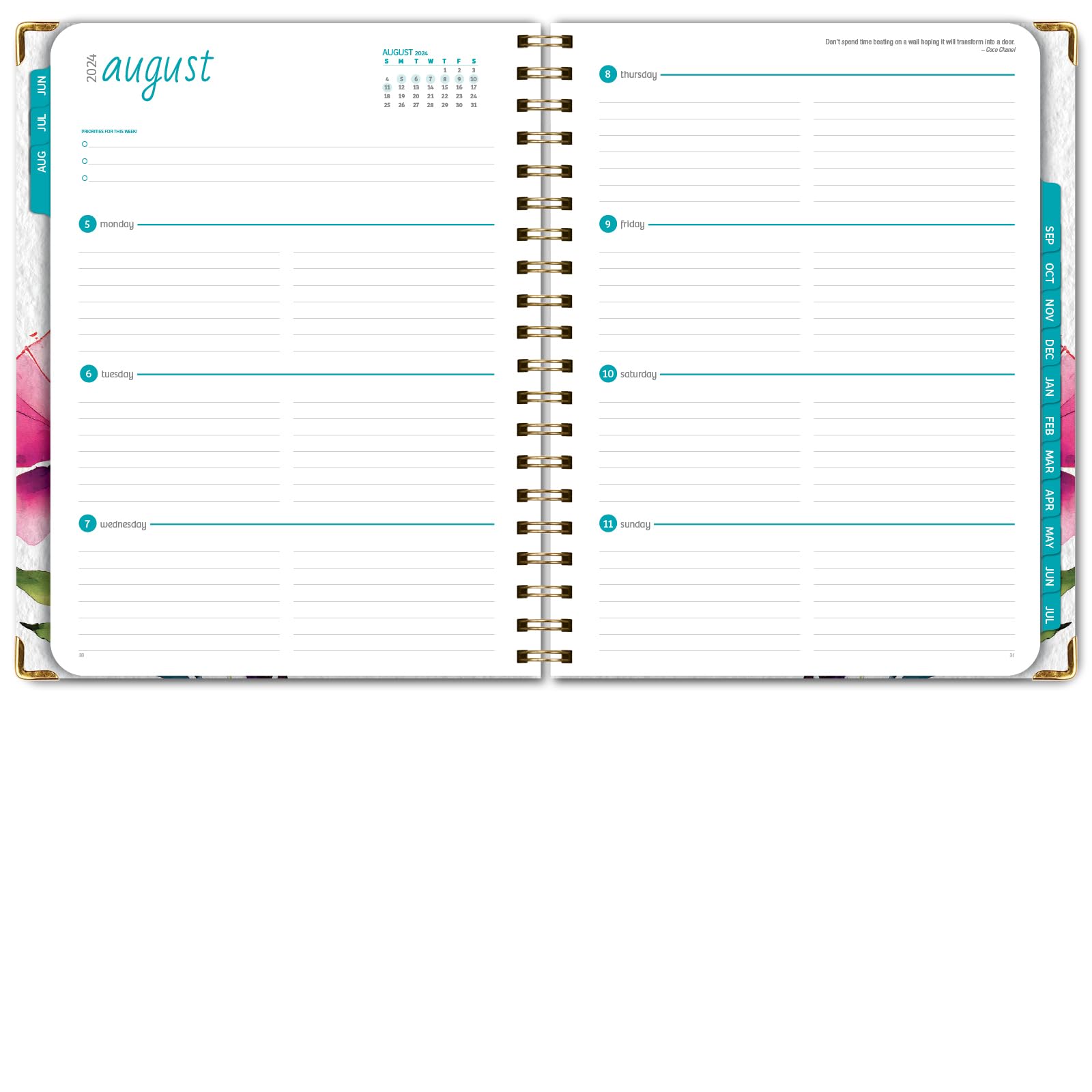 2024-2025 Academic Year Hardcover Planner (June 2024-July 2025) - 8.5