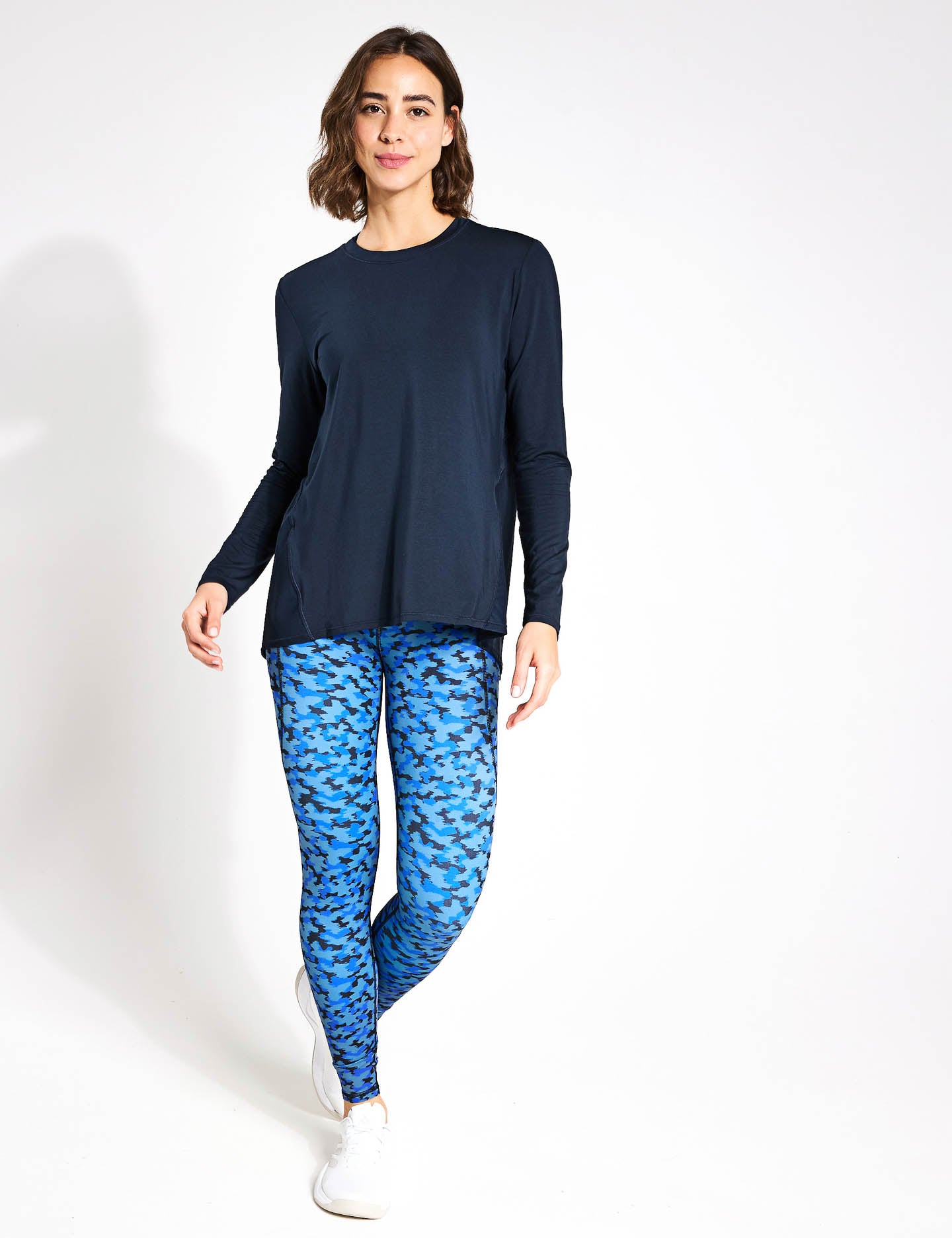 Josi Legging - Blue Forest Print High Waist Yoga Pants for Women | Comfortable Workout Leggings for Running, Gym & Lounge