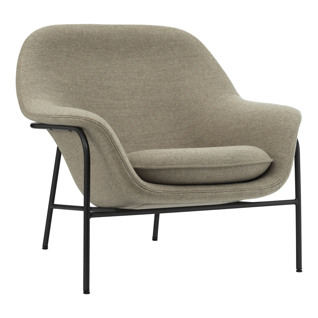 Modern Drape Low Lounge Chair with Sturdy Steel Legs - Perfect for Living Room, Bedroom, or Office Relaxation