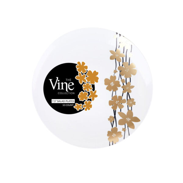 Elegant Black and Gold Round Plastic Plates - 10 Inch Disposable Party Dinnerware for Weddings, Birthdays, and Special Events - Durable and Stylish for Indoor/Outdoor Use