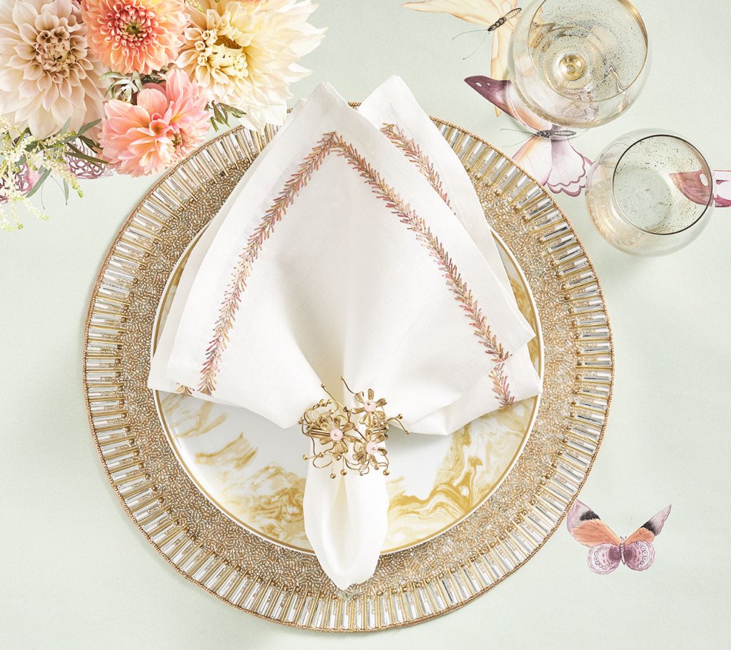 Premium Bevel Edge Placemats Set of 4 - Elegant Table Setting for Dinner Parties, Holidays & Everyday Use