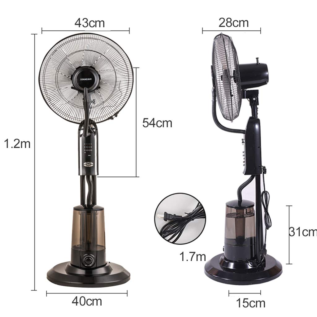 43cm 5-Blade Standing Pedestal Fan with Fog Function, Natural Wind Simulation & Sleep Mode - Quiet Cooling for Bedroom, Living Room, Office & Home Use
