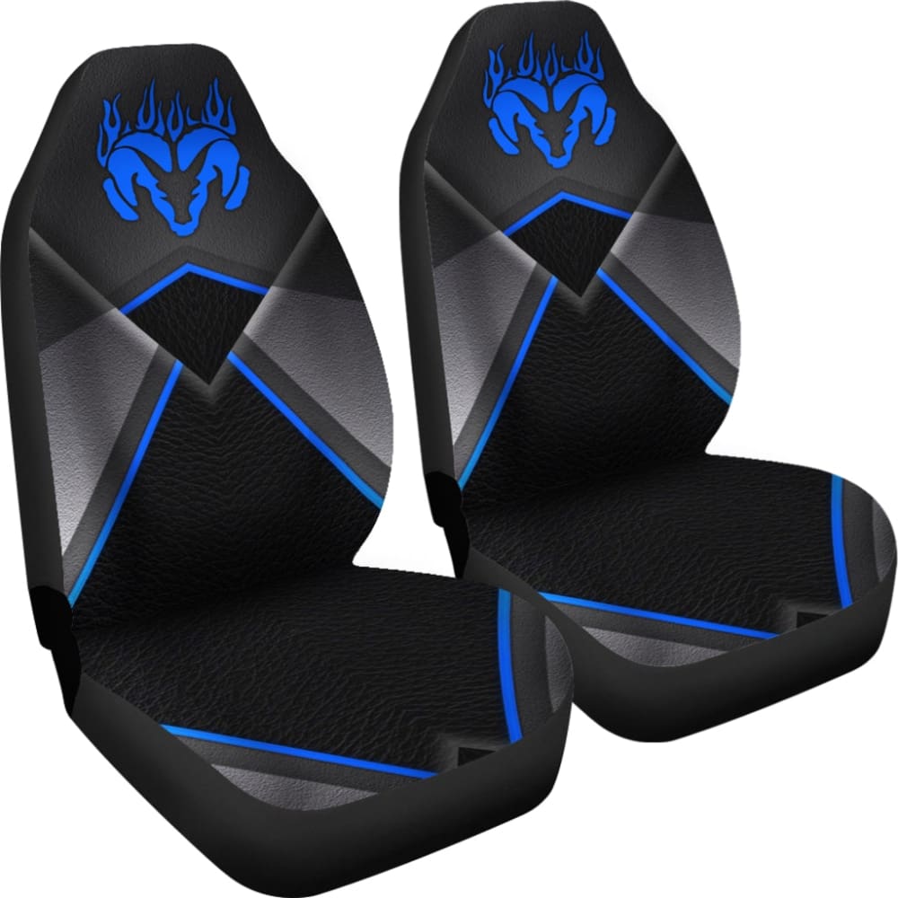 Premium Black & Blue Dodge Ram Custom Car Seat Covers - Perfect Fit for 2013-2018 Models (4-Piece Set) | Durable Neoprene Protection for Trucks & Off-Road Adventures
