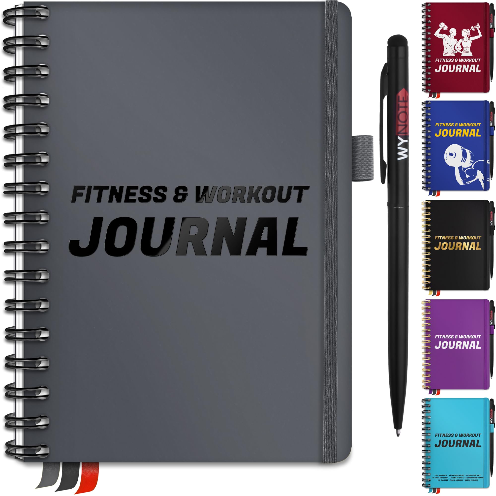 Premium A5 Fitness Journal - Track 150+ Workouts, Body Fat & 12 Key Metrics | Yearly Calendar, 7 Comparative Periods & Goal Setting | Perfect for Gym, Home Workouts & Weight Loss Tracking