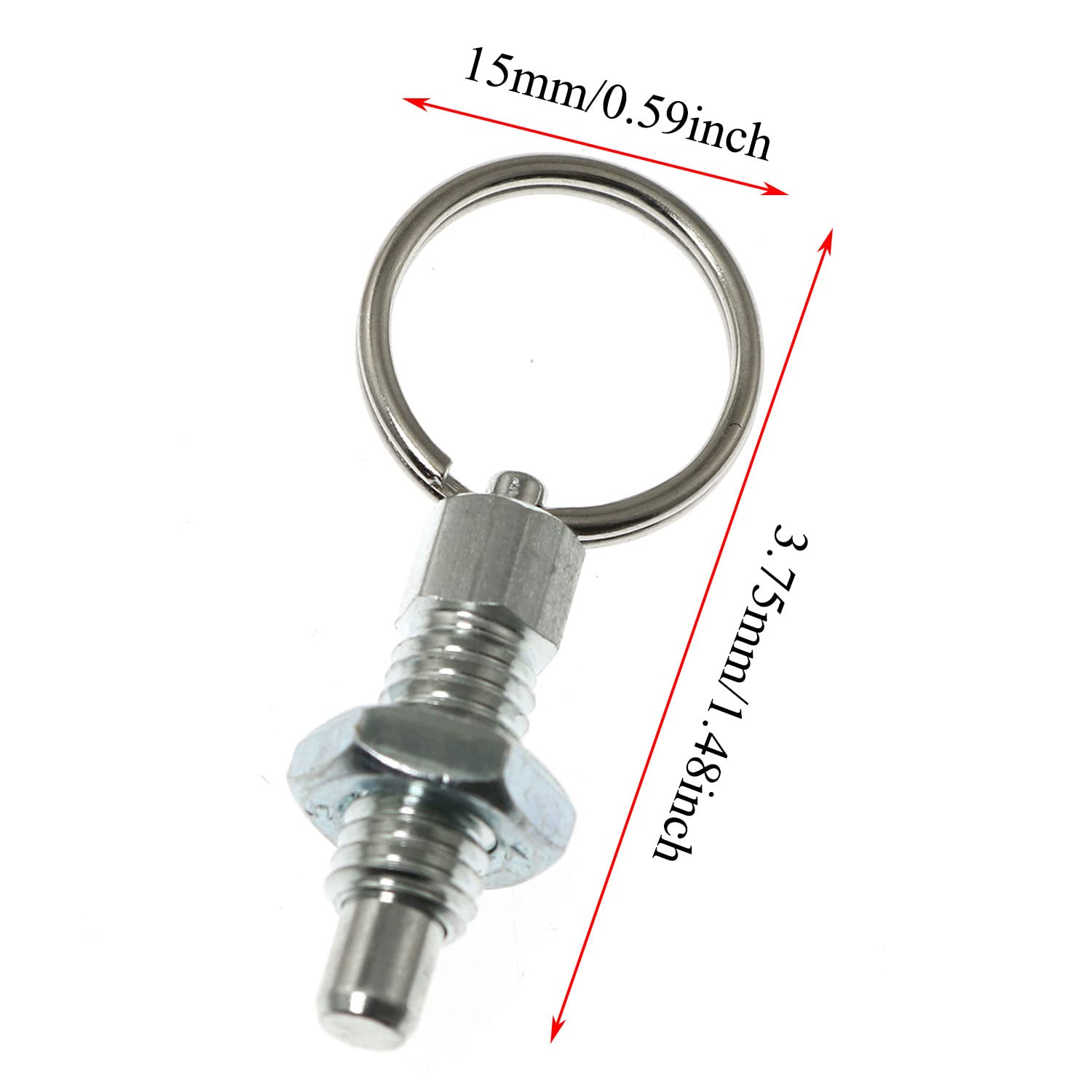 M6 Thread Spring Plunger with Pull Ring - 1pc Galvanized Steel Hand-Retractable Index Plunger (12mm Thread Length) - Perfect for CNC Machinery, Industrial Equipment & DIY Projects