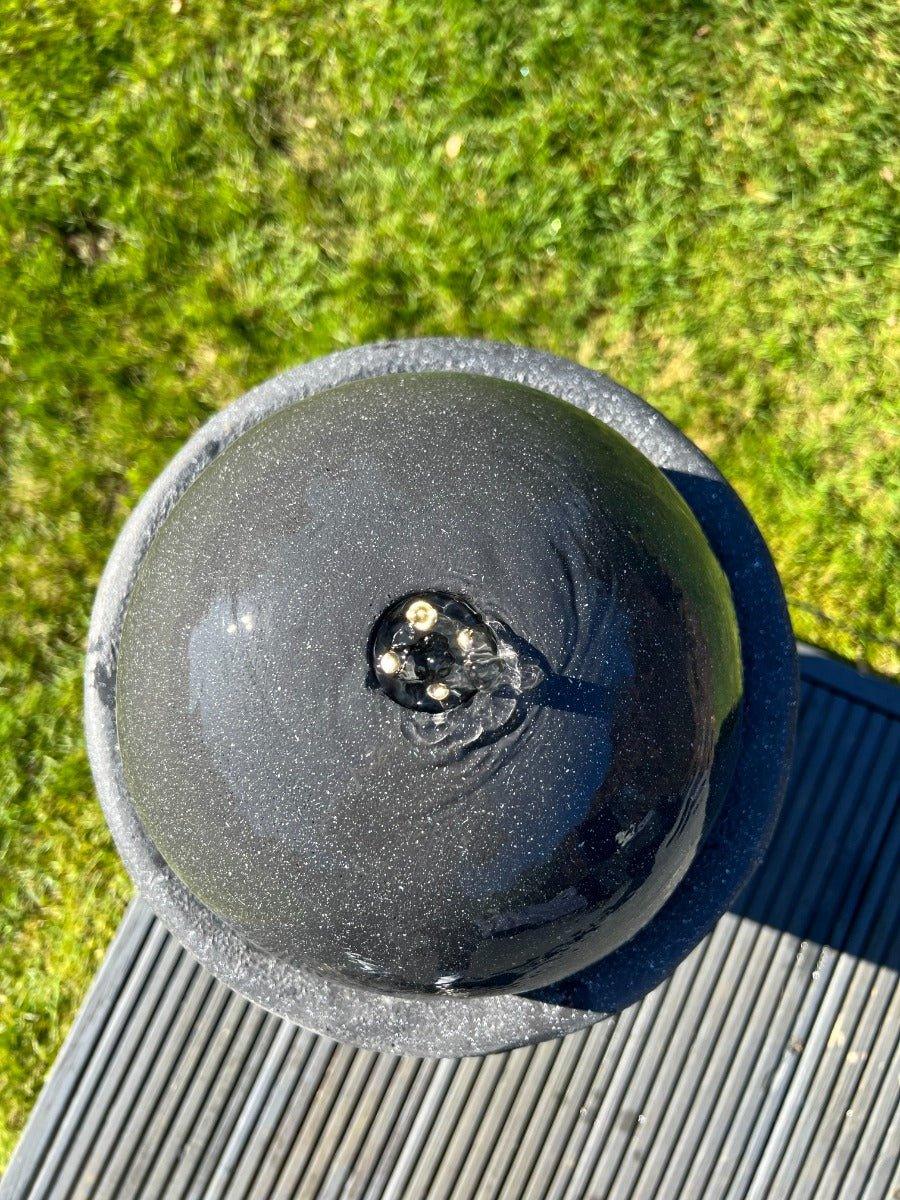Solar Powered LED Globe Water Feature Vase - 65x31x31cm Dark Grey Outdoor Garden Decor for Patio, Yard & Landscape Lighting