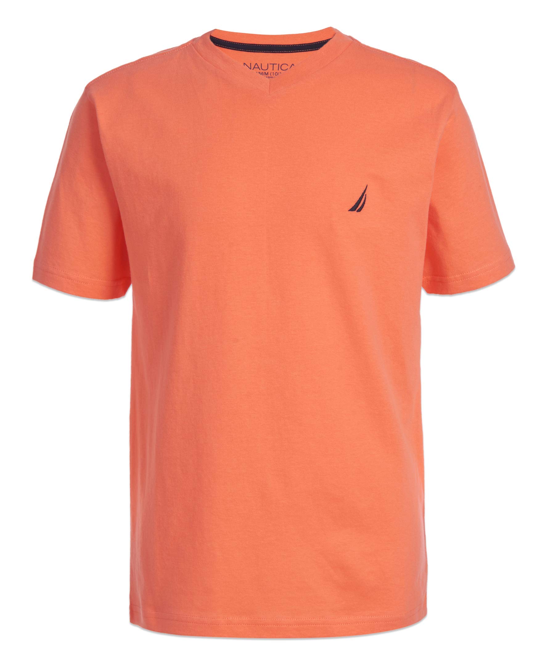Nautica Boys' Short Sleeve Solid V-Neck T-Shirt - Comfortable Cotton Tee for Kids, Casual Wear & Everyday Outfits | Perfect for School, Playdates & Summer Activities