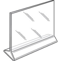 Clear Acrylic Sign Holder 11x8.5 Inches - Double Sided Tabletop Menu Display Stand & Picture Frame - Durable Plastic for Restaurants, Retail Stores, Events (Pack of 25) - LHB-1185
