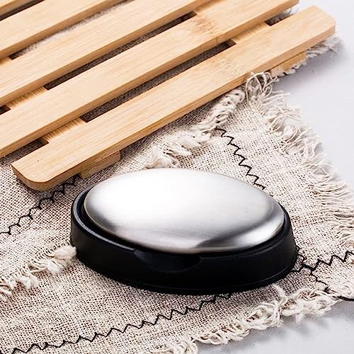 JHEPCOIN Stainless Steel Soap Bar - Odor Eliminator for Hands After Handling Onion, Fish & Garlic | Reusable Metal Soap for Kitchen & Outdoor Use | Pack of 1