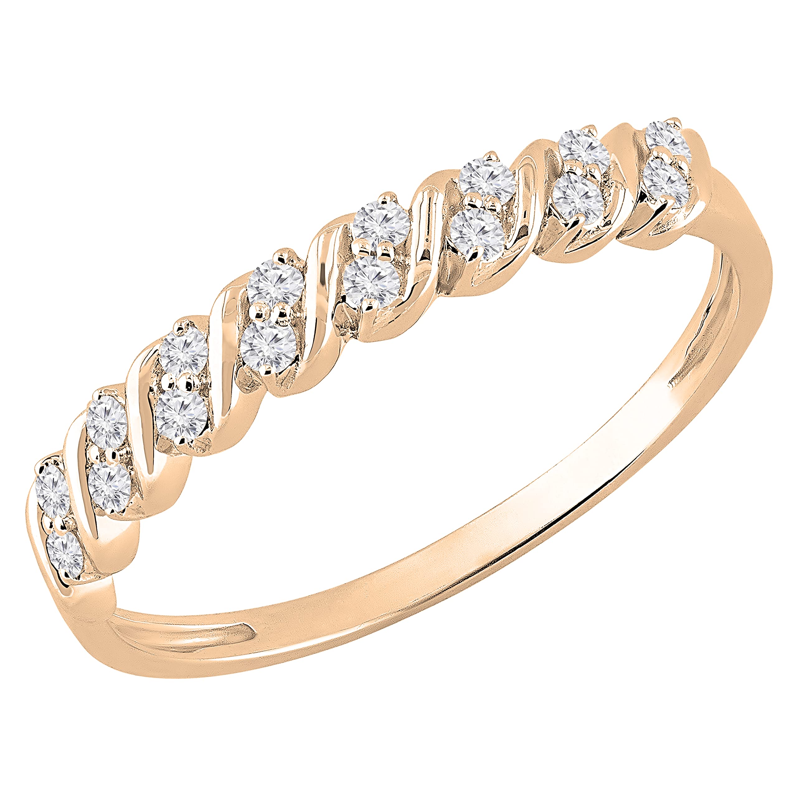 10K Gold Wave Stackable Wedding Band for Women - DazzlingRock Collection