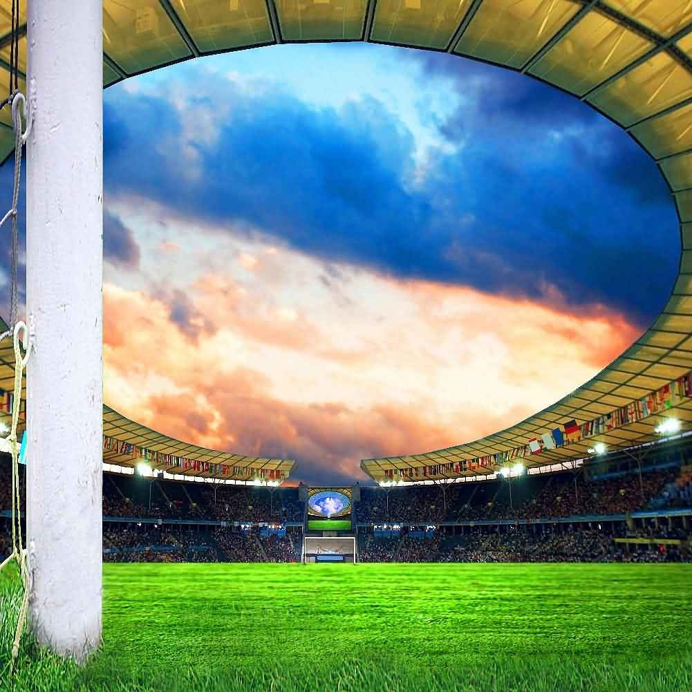 8' x 8' Sports Stadium Photography Backdrop - Outdoor Architectural Theme for Events & Photos