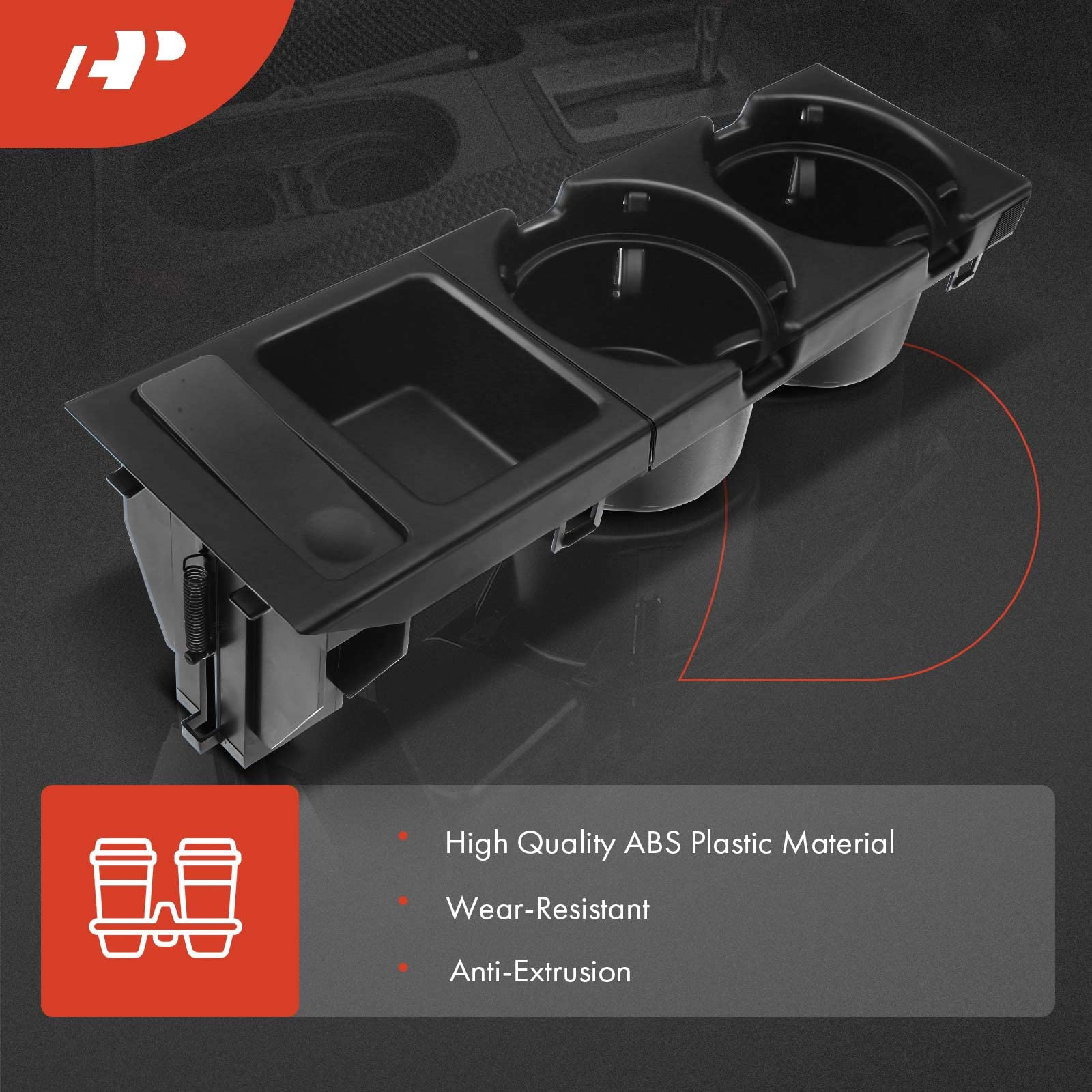 Premium BMW E46 Cup Holder (1999-2006) - Black Center Console Drink Holder Replacement for 3 Series 323Ci/323i/325i/328i/330i/330xi/M3 - Fits OEM Part #51169415186 & 51169415183 - Perfect for Road Trips & Daily Commutes