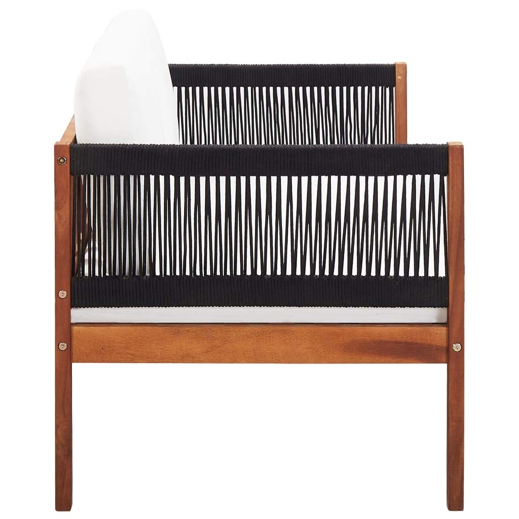 FAMIROSA 2-Seater Garden Sofa - Solid Acacia Wood Outdoor Patio Furniture for Backyard, Poolside & Terrace Relaxation