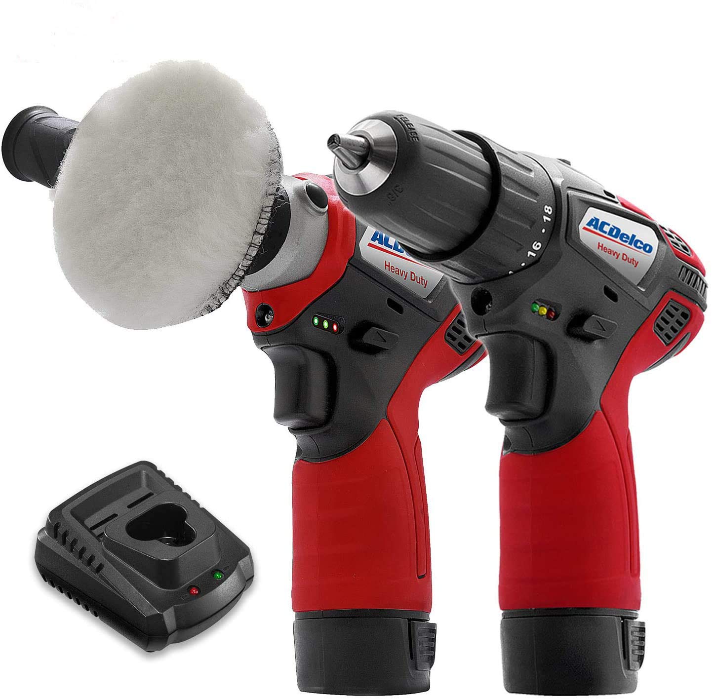 ACDelco Cordless Car Buffer Polisher Kit - 12V Battery Powered, 2 Variable Speed Settings, Mini Polisher Tool Set with Drill Driver for Scratch Removal & Car Detailing | Perfect for Auto Body Repair, DIY Car Care & Professional Detailing