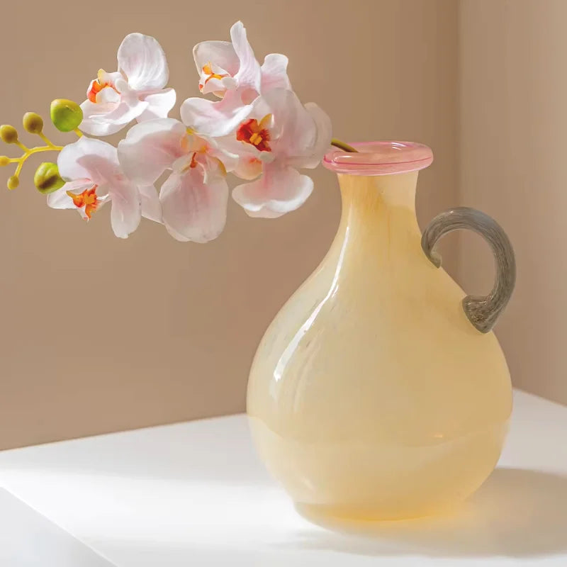 Handblown Piccolo Glass Vase - Elegant Small Flower Vase for Home Decor, Wedding Centerpieces & Tabletop Arrangements