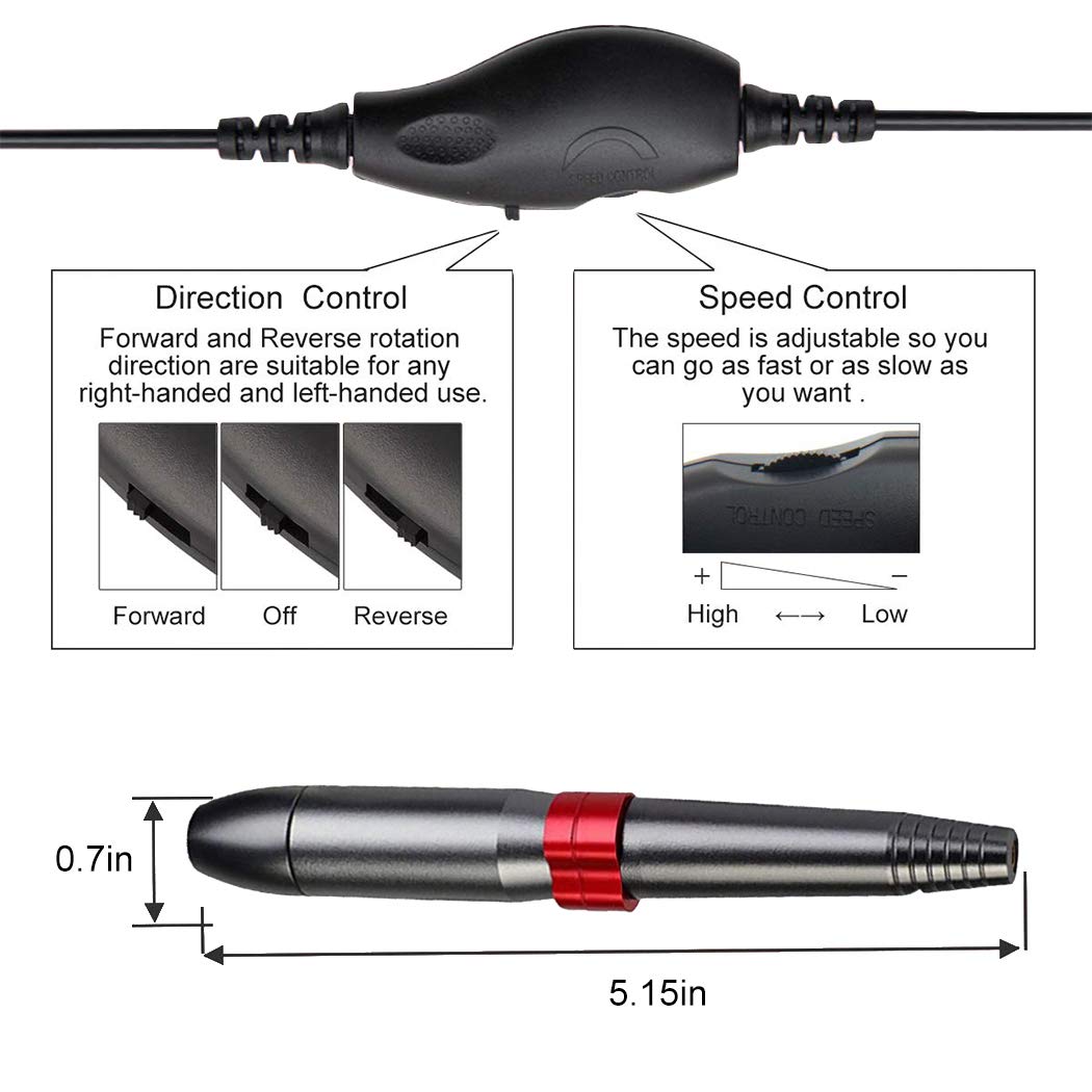 Professional USB Electric Nail File Set - Rechargeable Nail Drill Machine for Manicure & Pedicure, Nail Art Tool with Multiple Attachments | Perfect for Home Salon, Nail Polish Removal & DIY Nail Care