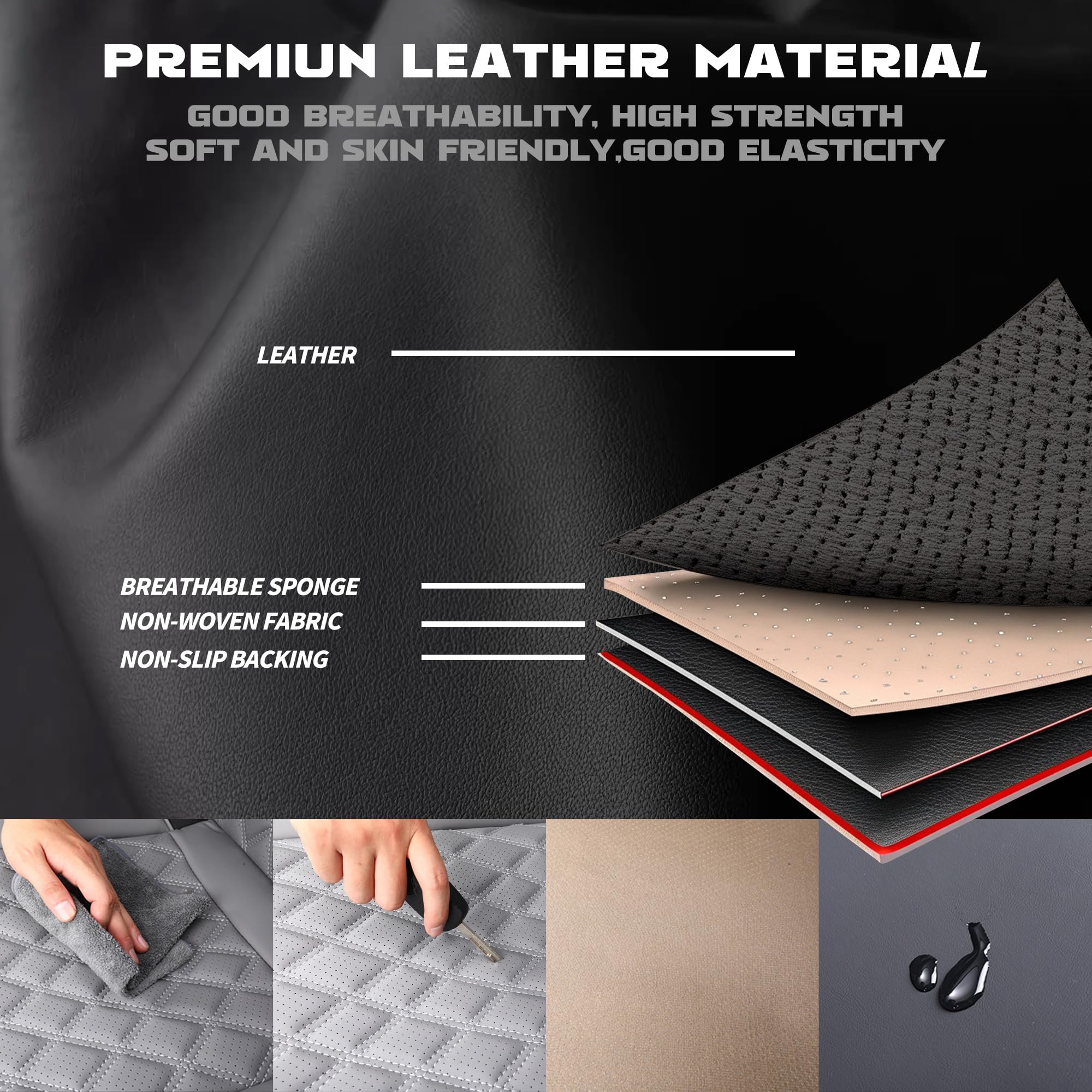 Premium RAM Truck Seat Covers (2019-2024 Models & Select 2002-2017) - Universal Fit for 1500/2500/3500 Crew/Quad/Regular/Mega Cab - Black Flat Rear Design with Comfort Cushion - Perfect for Road Trips, Work Commutes & Off-Road Adventures
