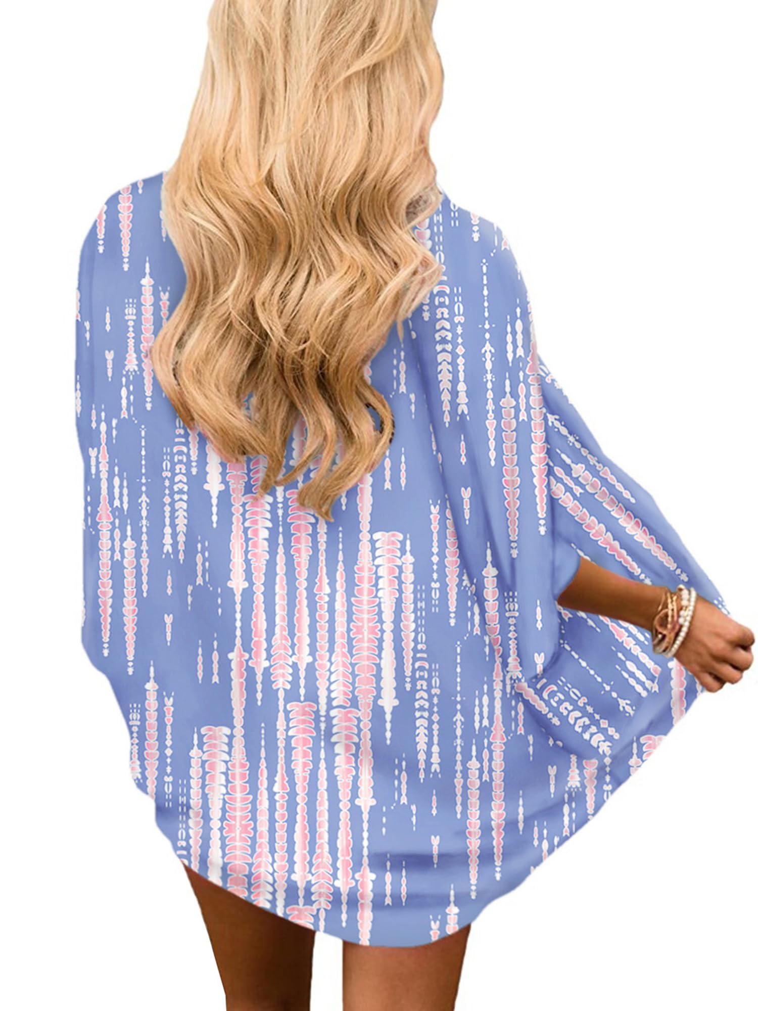 Chunoy Women's Lightweight Chiffon Kimono Cardigan - Short Sleeve Open Front Cover Up for Beach, Pool & Summer Outfits | Perfect for Vacation, Resort Wear & Casual Loungewear