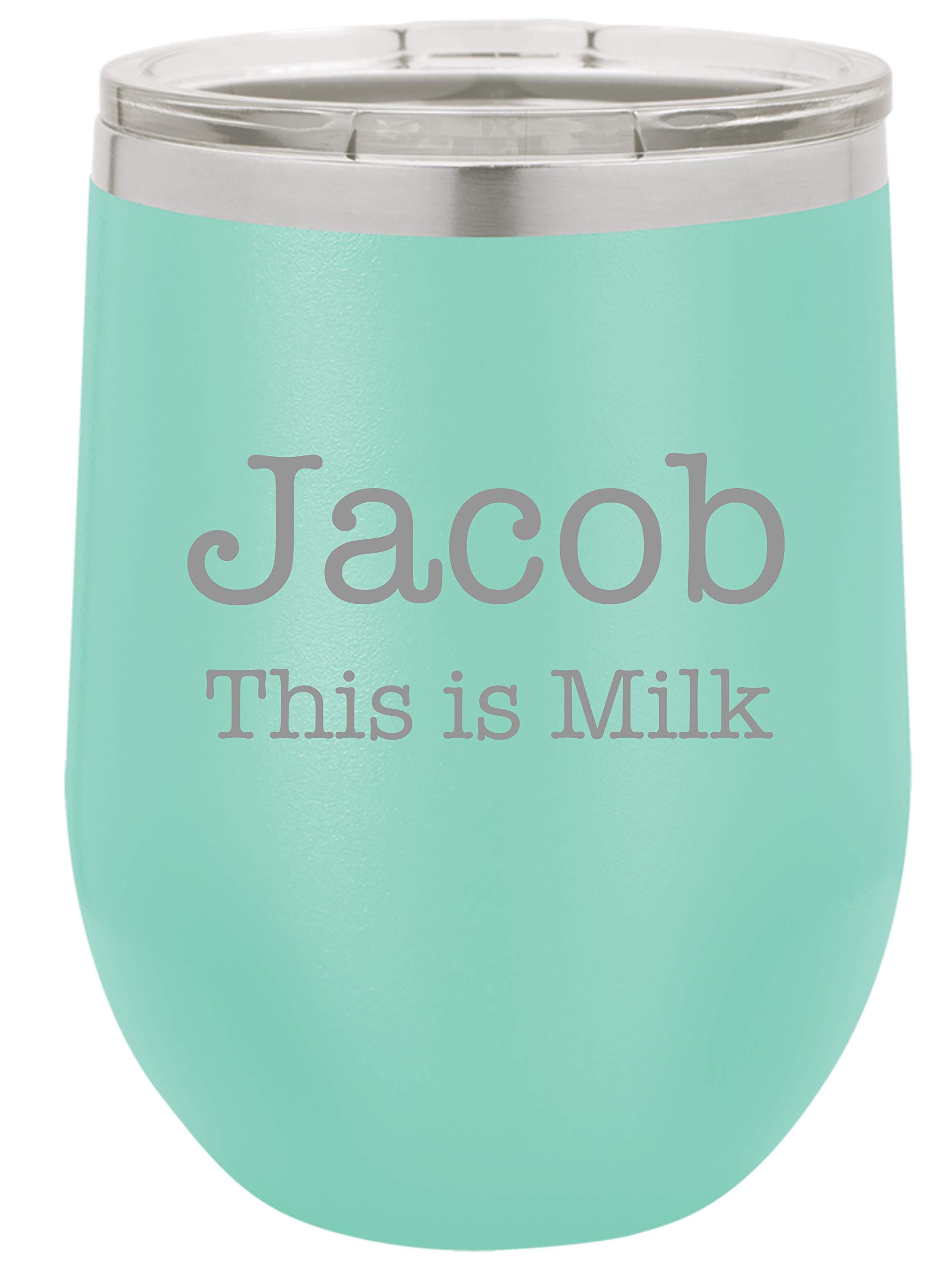 Personalized 12oz Double Wall Vacuum Insulated Wine Tumbler with Lid - Leakproof Stainless Steel Travel Mug for Hot & Cold Drinks - Perfect Gift for Wine Lovers, Office Use, Picnics & Outdoor Activities (Teal)