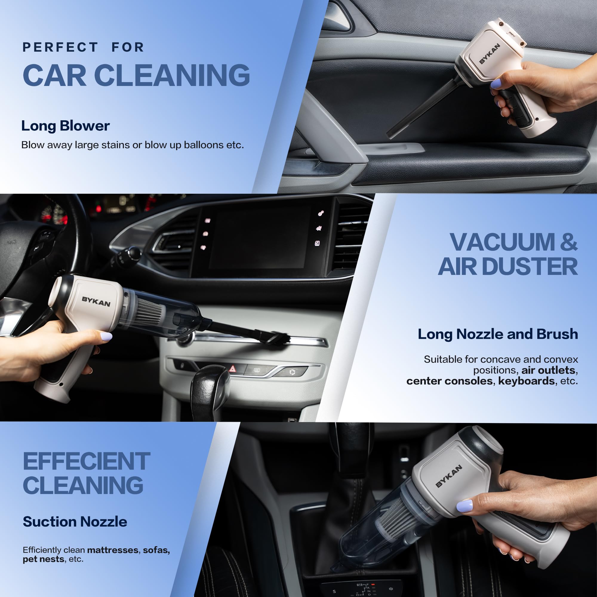 Powerful 120W Handheld Vacuum Cleaner - 38000 RPM High-Speed Rechargeable Mini Vacuum for Home, Car, Office & Pet Hair | Portable Cordless Cleaner for Quick Spills, Car Seats, Desk Cleaning & Pet Grooming