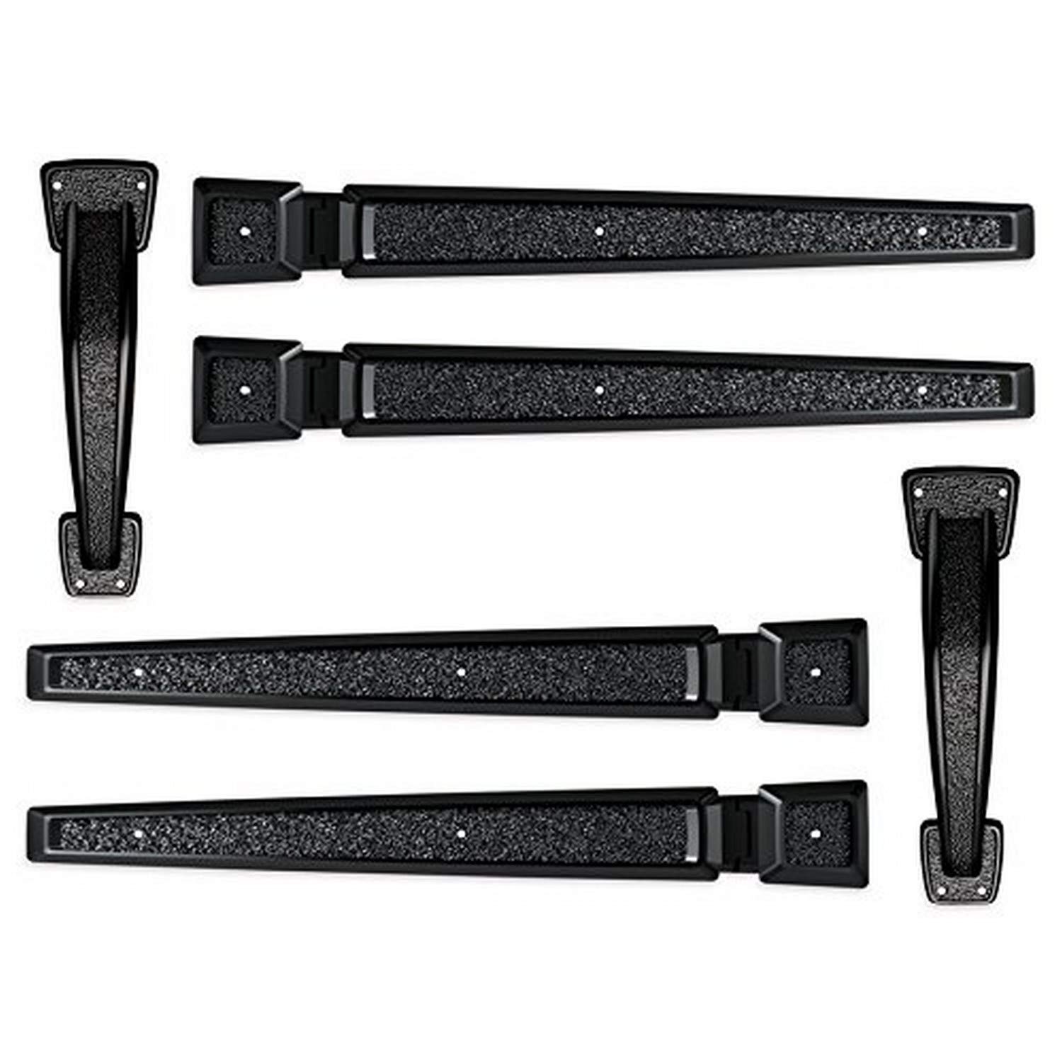 Coach House Signature Décor Black Carriage Style Garage Door Handles & Hinges Set - Easy DIY Installation - Made in USA - Enhance Your Home's Curb Appeal with Classic Garage Door Hardware