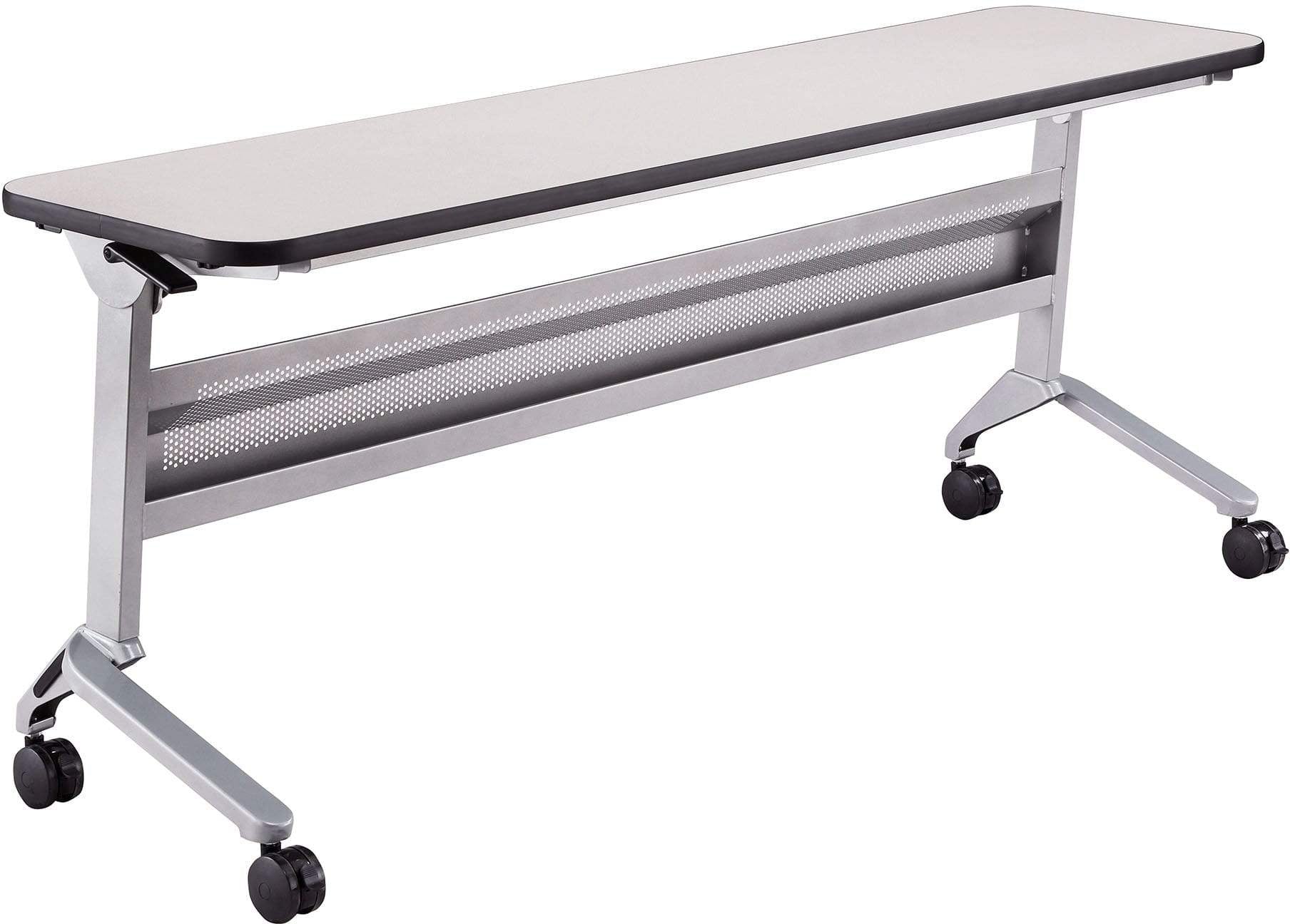 Safco Flip N Go 18 x 72 Inch Rectangular Training Table - Portable Folding Conference Desk with Wheels [LF1872T] - Perfect for Classrooms, Offices, and Training Centers