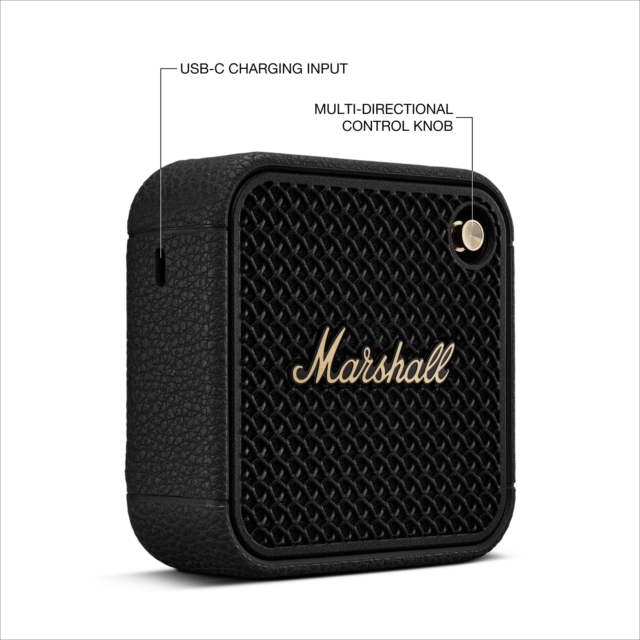 Marshall Willen II Bluetooth Portable Speaker - Wireless Outdoor Speaker with Rich Bass, IP67 Waterproof, 15+ Hours Playtime - Perfect for Travel, Beach, Camping & Home Use (Black & Brass)