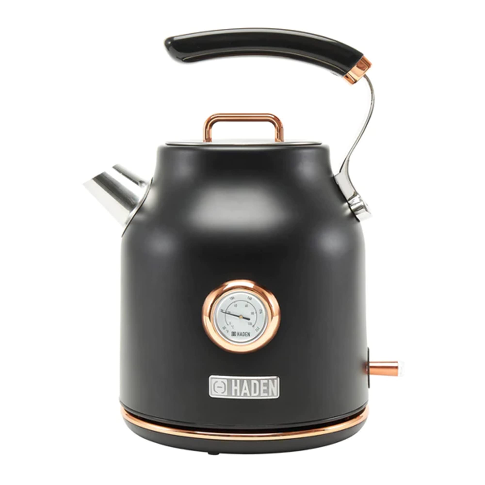 Haden Dorset 1.7L Electric Kettle - Stainless Steel Hot Water Boiler with 360° Swivel Base, Auto Shut-Off & Boil-Dry Protection - Fast Heating for Tea, Coffee & Instant Meals - Black & Copper Finish (Perfect for Home, Office & Dorm Use)