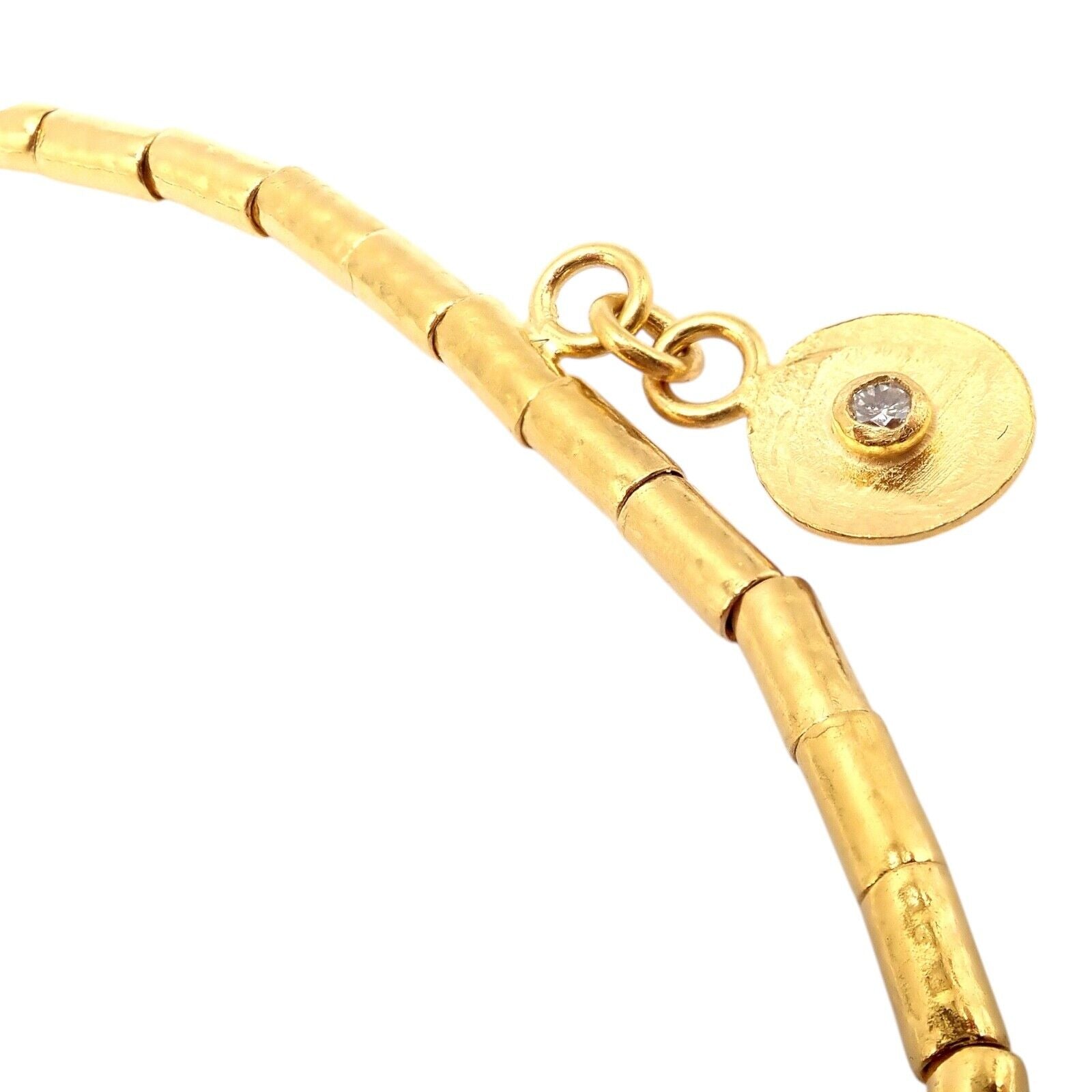 Authentic Gurhan 24K Yellow Gold Diamond Lentil Necklace - Luxury Jewelry for Women, Perfect for Weddings, Anniversaries & Special Occasions