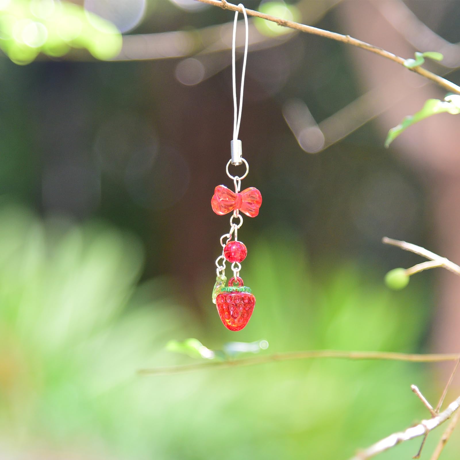 Y2K Aesthetic Strawberry Cherry Phone Charm - Cute Kpop Accessory for Phone, Bag, Keychain, Airpods & Camera Decor | Perfect for Kawaii Style & Gift Giving