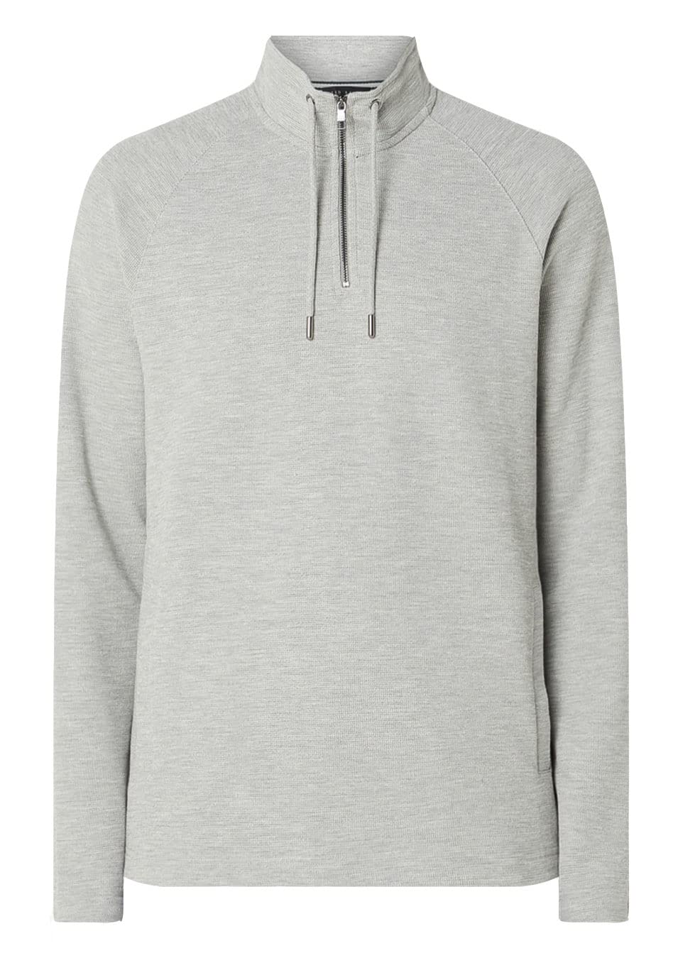 Ted Baker Men's Heather Gray Drovers Zip Front Funnel Neck Sweatshirt | Casual Pullover Hoodie for Men | Perfect for Everyday Wear, Gym & Outdoor Activities