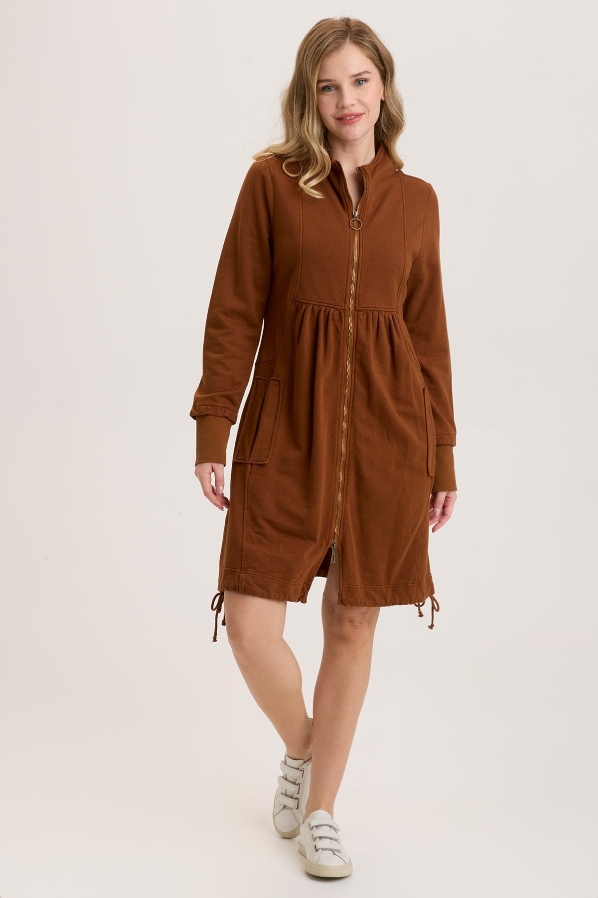Women's Soft Fleece Funnel Neck Long Coat - Winter Warm Plush Outerwear for Cold Weather | Perfect for Outdoor Activities, Travel & Casual Wear